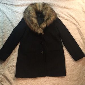 Macy's black jacket with fur